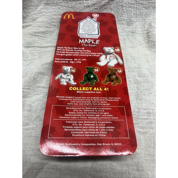 Beanie Babies Ty: Glory, Erin, Maple And Britannia The Bears 1999 - Picture 5 of 9